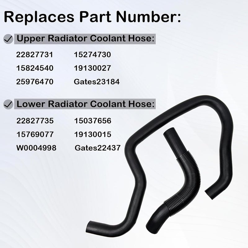 ASKALL Engine Upper and Lower Radiator Coolant Hose Compatible with Cadillac Escalade Chevy Avalanche Silverado Suburban Tahoe GMC Sierra Yukon Replace 22827731 22827735 - Image 2